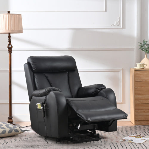 Electric Lift Recliner for the Elderly - Black PU Leather