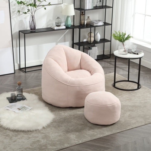 Bedding Bean Bag Sofa Chair High Pressure Foam Bean Bag Chair Material With Padded Foam Padding Compressed Bean Bag With Footrest