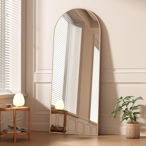 Gold 65x22 Inch Arched Full-Length Mirror – Luxe Elegance with a Modern Edge