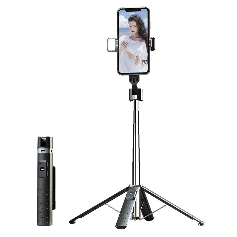 3-in-1 Aluminum Alloy Selfie Stick Tripod with Bluetooth Remote + Optional Fill Light – Extendable up to 1.04M