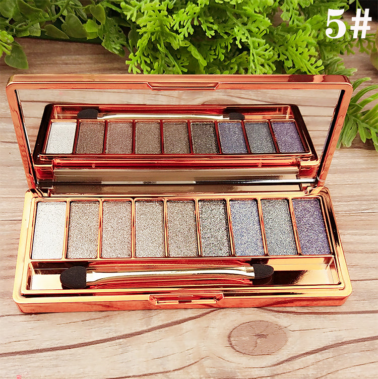 9-color Eyeshadow Palette Gold Pearlescent Earth Color Does Not Bloom