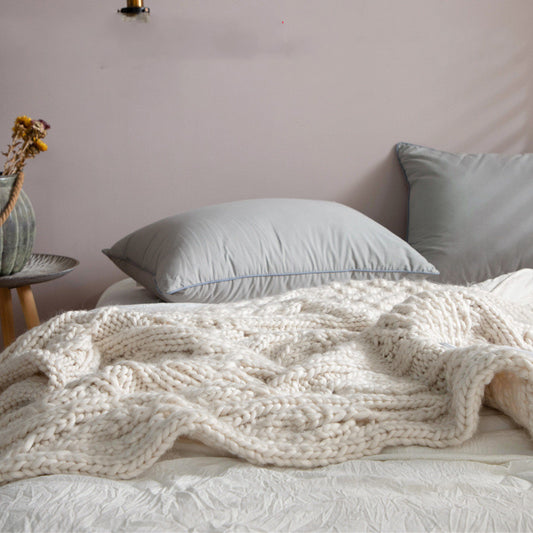 Hand-woven Thick Wool Blankets Sofa Towels And Blankets Upholstered Blankets
