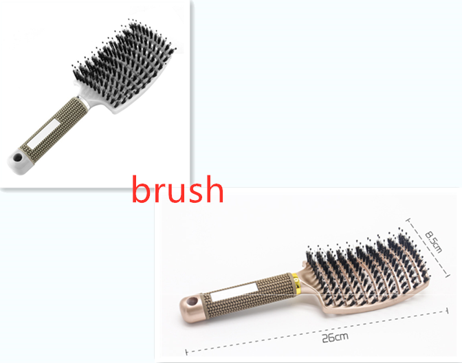 Anti-Klit Hairbrush for Women - Detangler Hair Brush with Nylon Bristles for Scalp Massage and Teasing