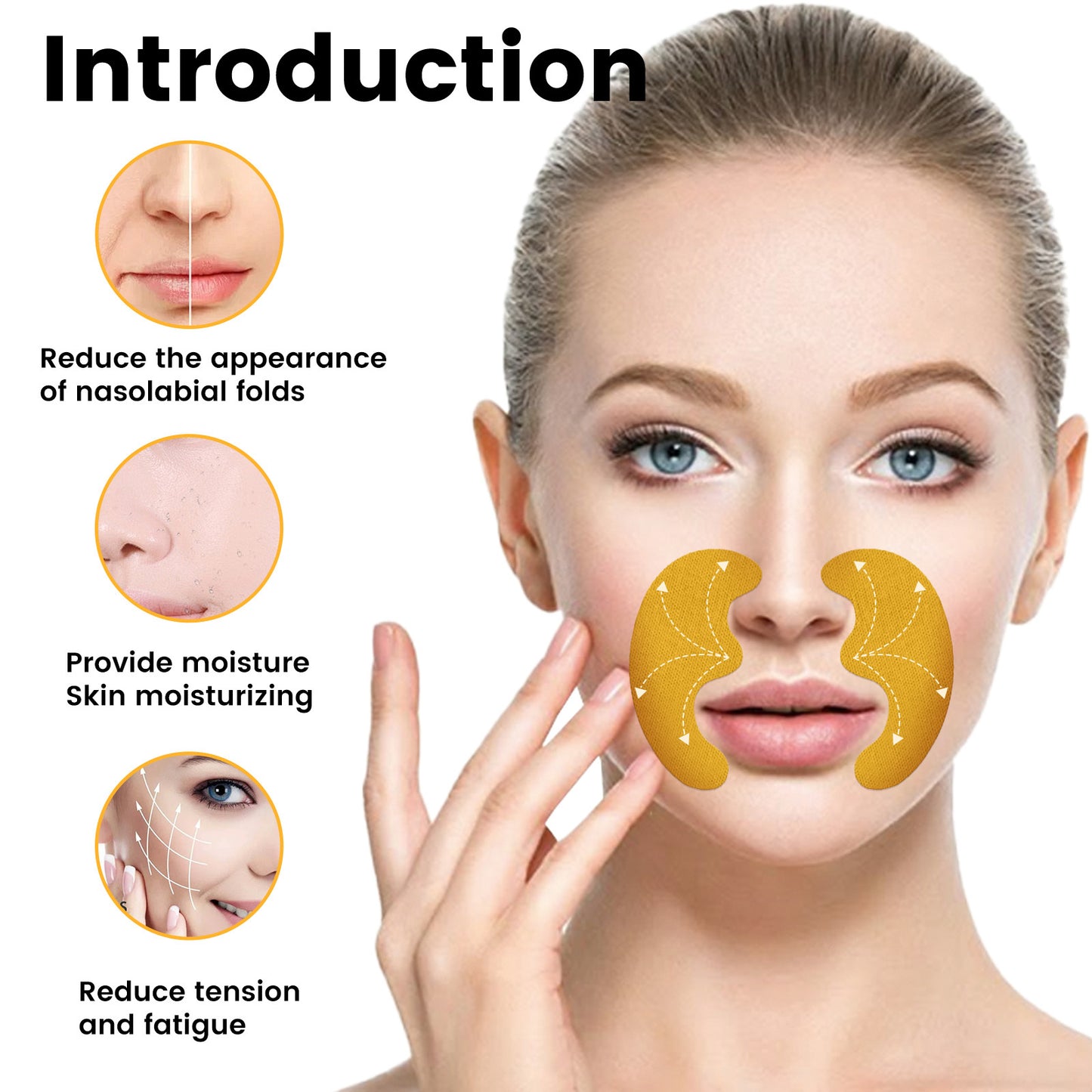 EELHOE Nasolabial Folds Patch, Fade Fine Lines Law Lines Lifting And Tightening Facial Skin Moisturizing And Hydrating