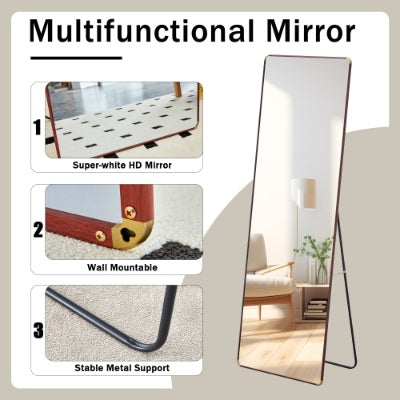 The 4th Generation Floor Standing Full-length Mirror. Wall Mirror, Bathroom Makeup Mirror, Bedroom Foyer, Clothing Store, Wall Mounted. 65 X 23.2
