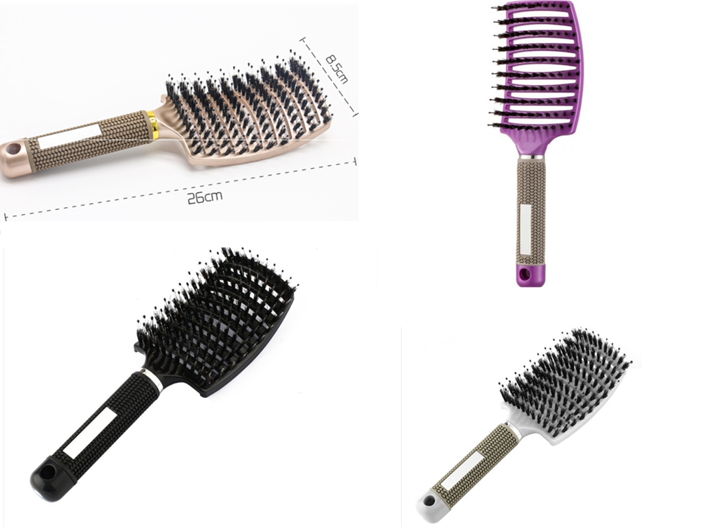 Anti-Klit Hairbrush for Women - Detangler Hair Brush with Nylon Bristles for Scalp Massage and Teasing