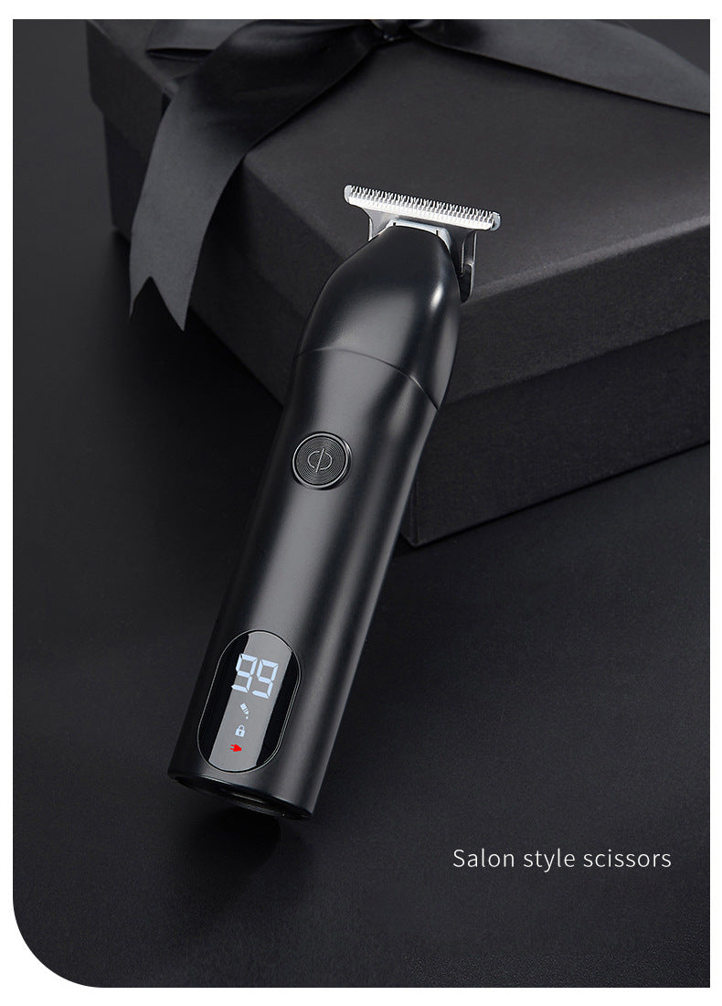 Professional Cordless Hair Clipper – Low-Noise Electric Trimmer with LED Display