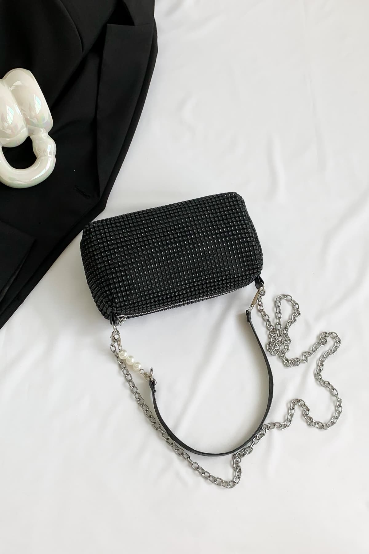 Openwork Crossbody Bag with Removable Strap