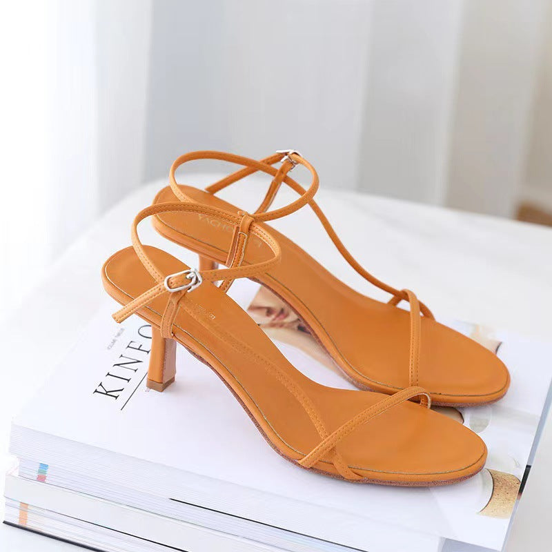 Summer Stiletto Heel Buckle Strap High Heels Sandals