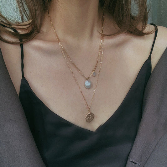 Handmade 14K Gold-Plated Vintage Coin Necklace - Timeless & Elegant