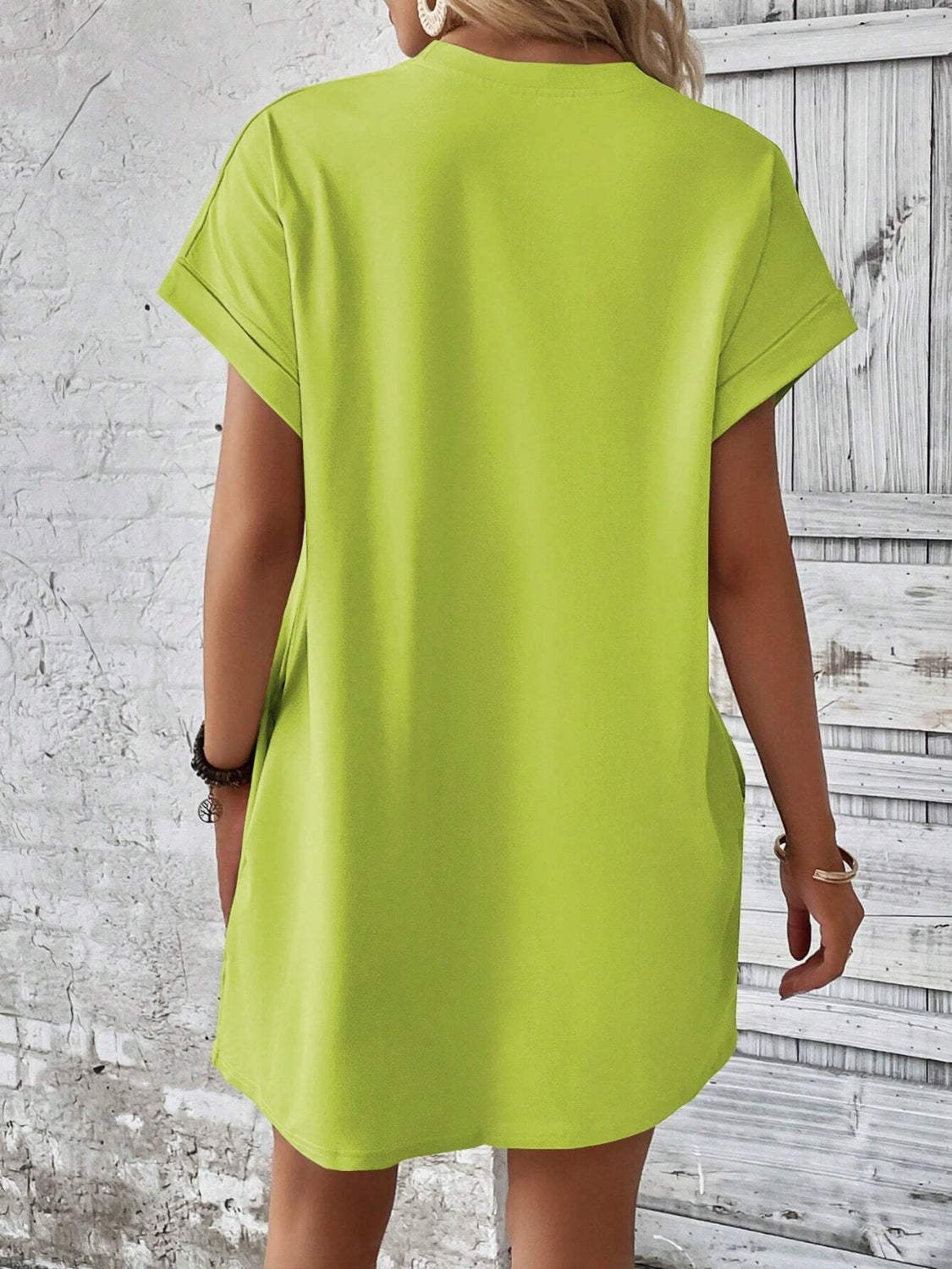 Round Neck Short Sleeve Mini Dress - Available in 8 Colors