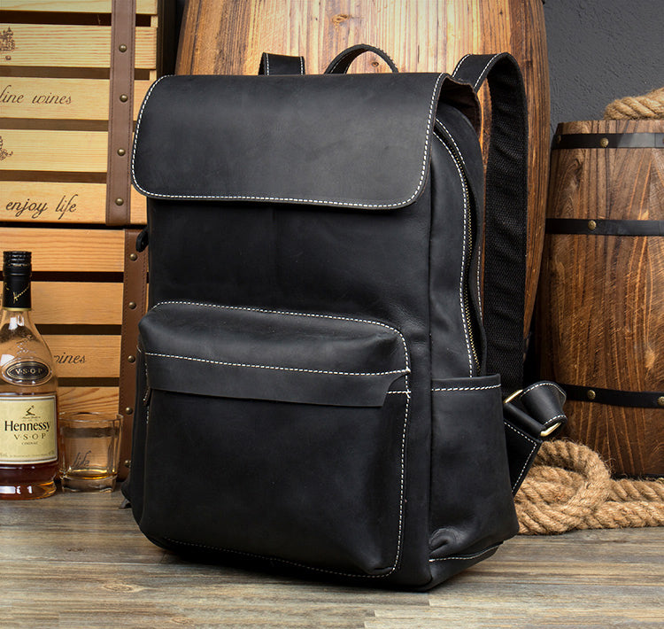 Crazy Horse men backpack Leather cowhide leather luggage male Baotou Backpack Bag