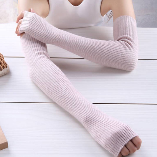 Minimalist Fall & Winter Fashion Long Cashmere Arm Sleeves for Women