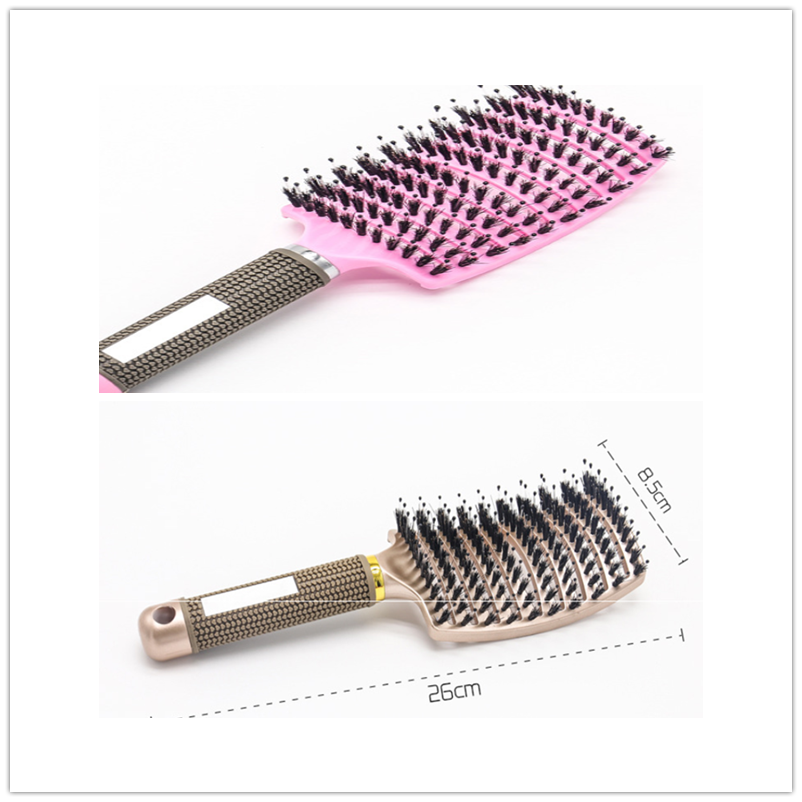 Anti-Klit Hairbrush for Women - Detangler Hair Brush with Nylon Bristles for Scalp Massage and Teasing
