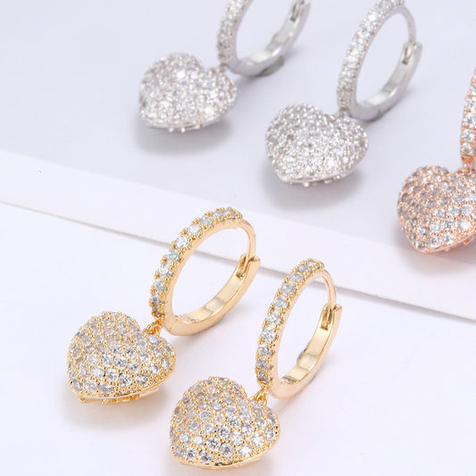 Personalized wild copper zirconium diamond earrings