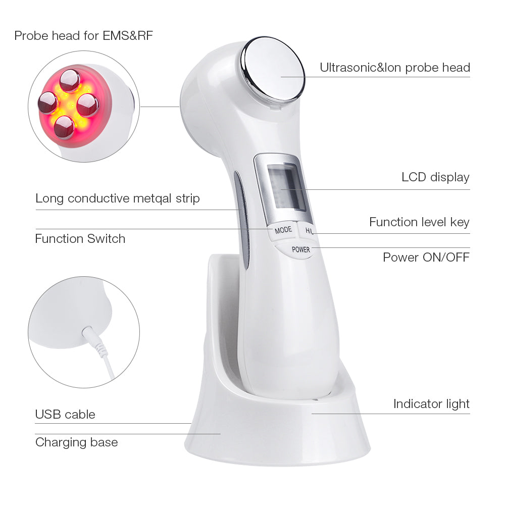 Ultrasonic vibration face-lift massager