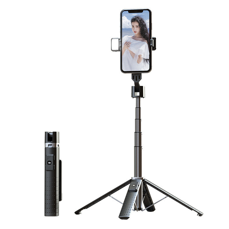 3-in-1 Aluminum Alloy Selfie Stick Tripod with Bluetooth Remote + Optional Fill Light – Extendable up to 1.04M