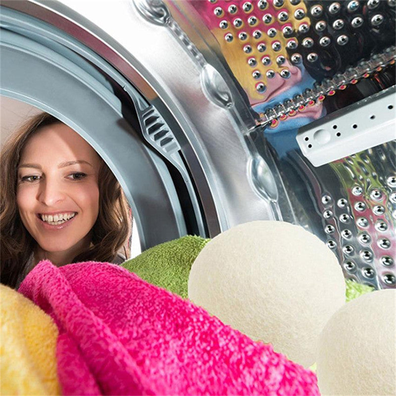 Reusable Organic Wool Dryer Balls – 6-Pack, Natural Fabric Softener & Static Reducer