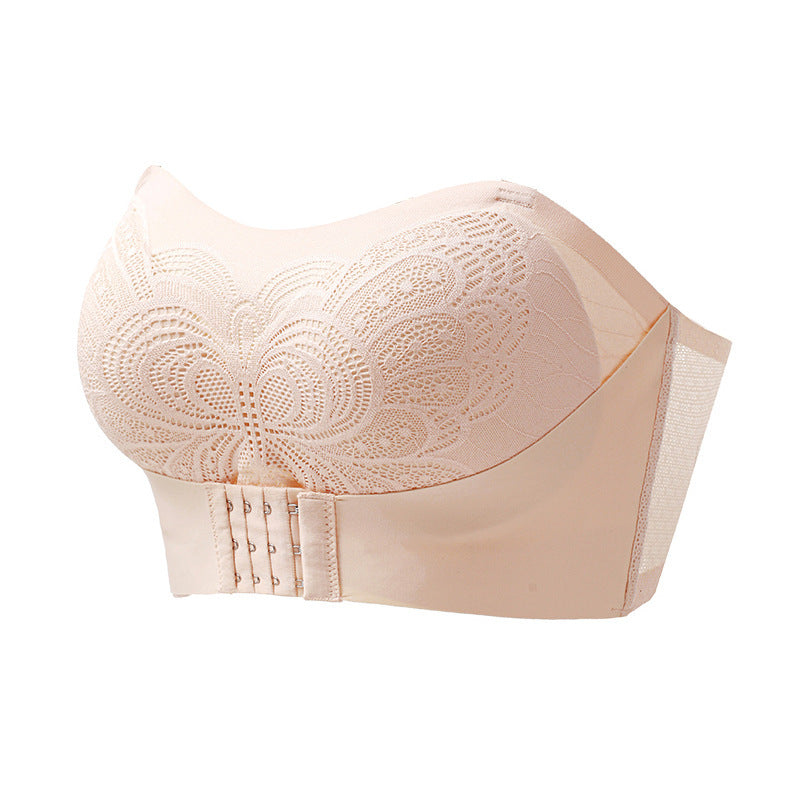 Front Closure Bra Strapless Wireless Push Up Anti-slip Bra