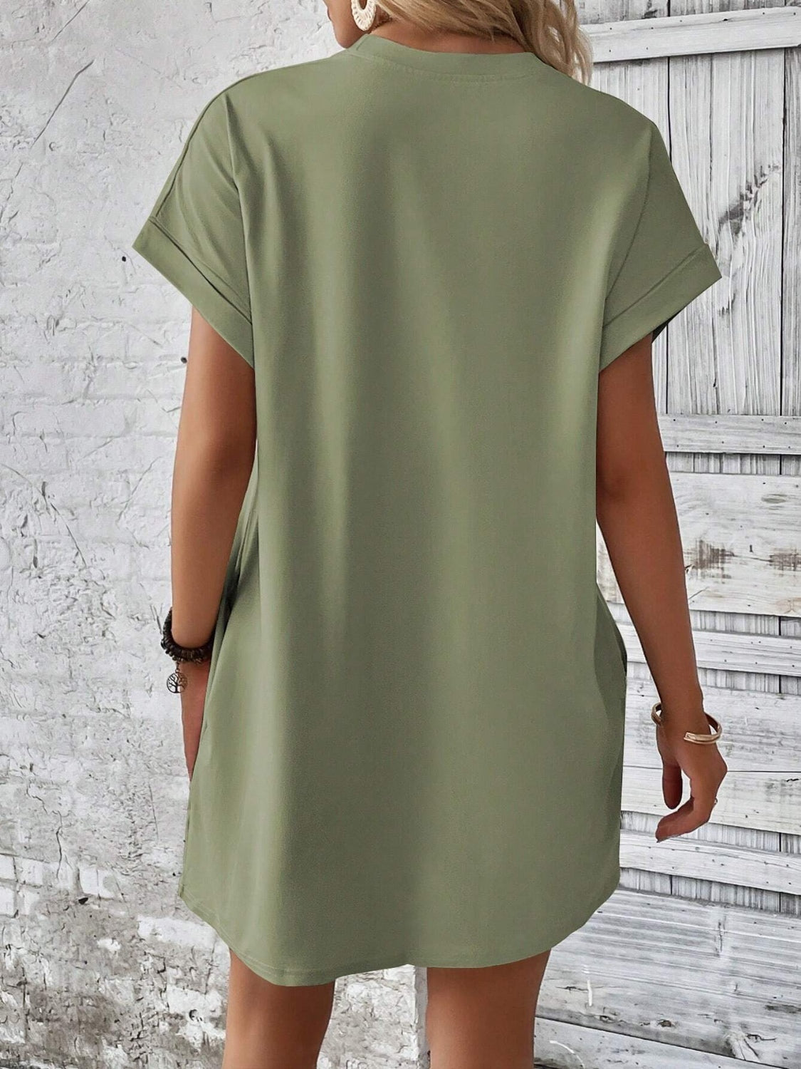 Round Neck Short Sleeve Mini Dress - Available in 8 Colors