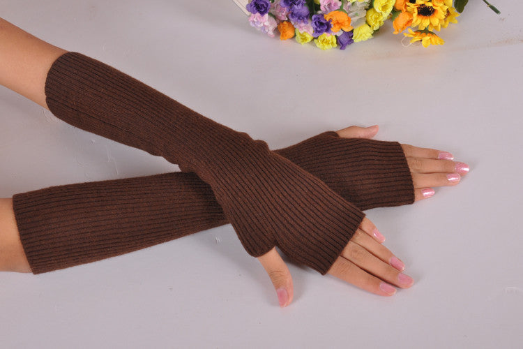 Minimalist Fall & Winter Fashion Long Cashmere Arm Sleeves for Women