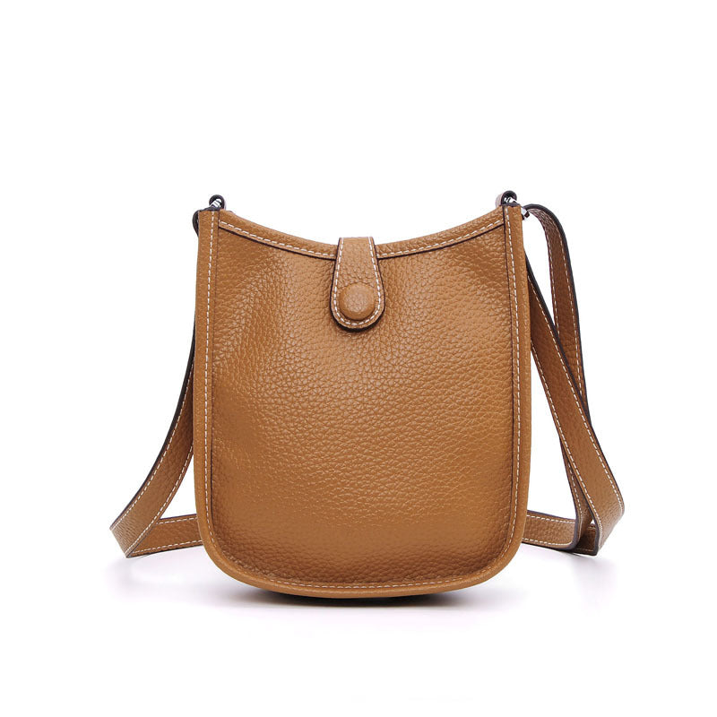 Women Litchi Stria Leather Crossbody Shoulder Togo Classic Purse Handbag Bags