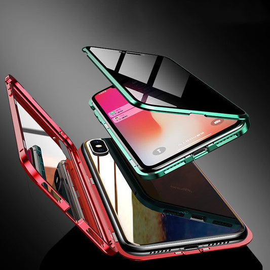 Cell Phone Magnetic Privacy Glass Phone Case with Anti-peep Magnetic Protective Shell
