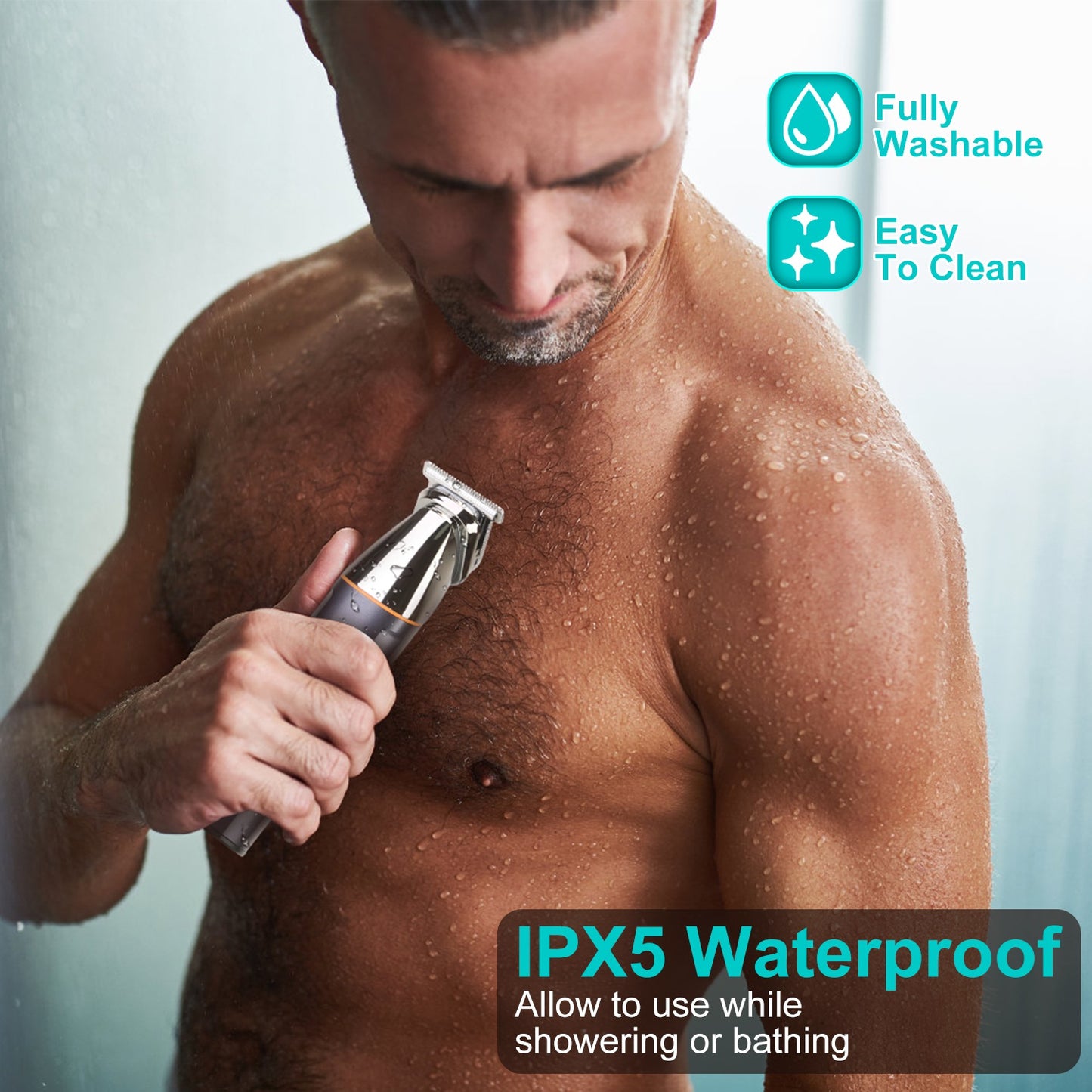 Men’s 5-In-1 Beard Trimmer & Grooming Kit – Waterproof Cordless Electric Razor