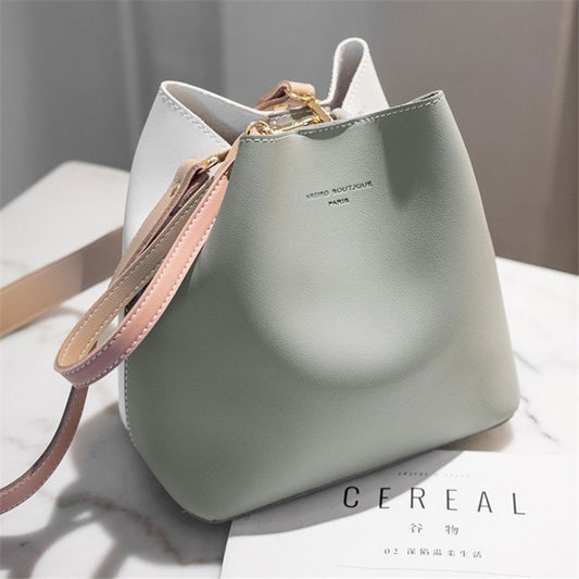 Elegant Minimalist Bucket Bag – Multi-Style Shoulder & Handbag | Soft PU Leather