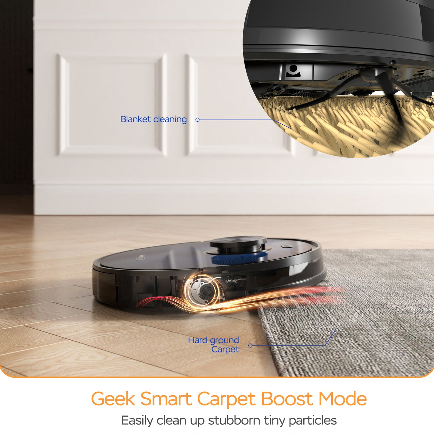 Geek Smart L7 Robot Vacuum Cleaner and Mop with LDS Navigation, Wi-Fi Connectivity, Selective Room Cleaning, Powerful 2700 PA Suction, Ideal for Homes with Pets and Larger Spaces