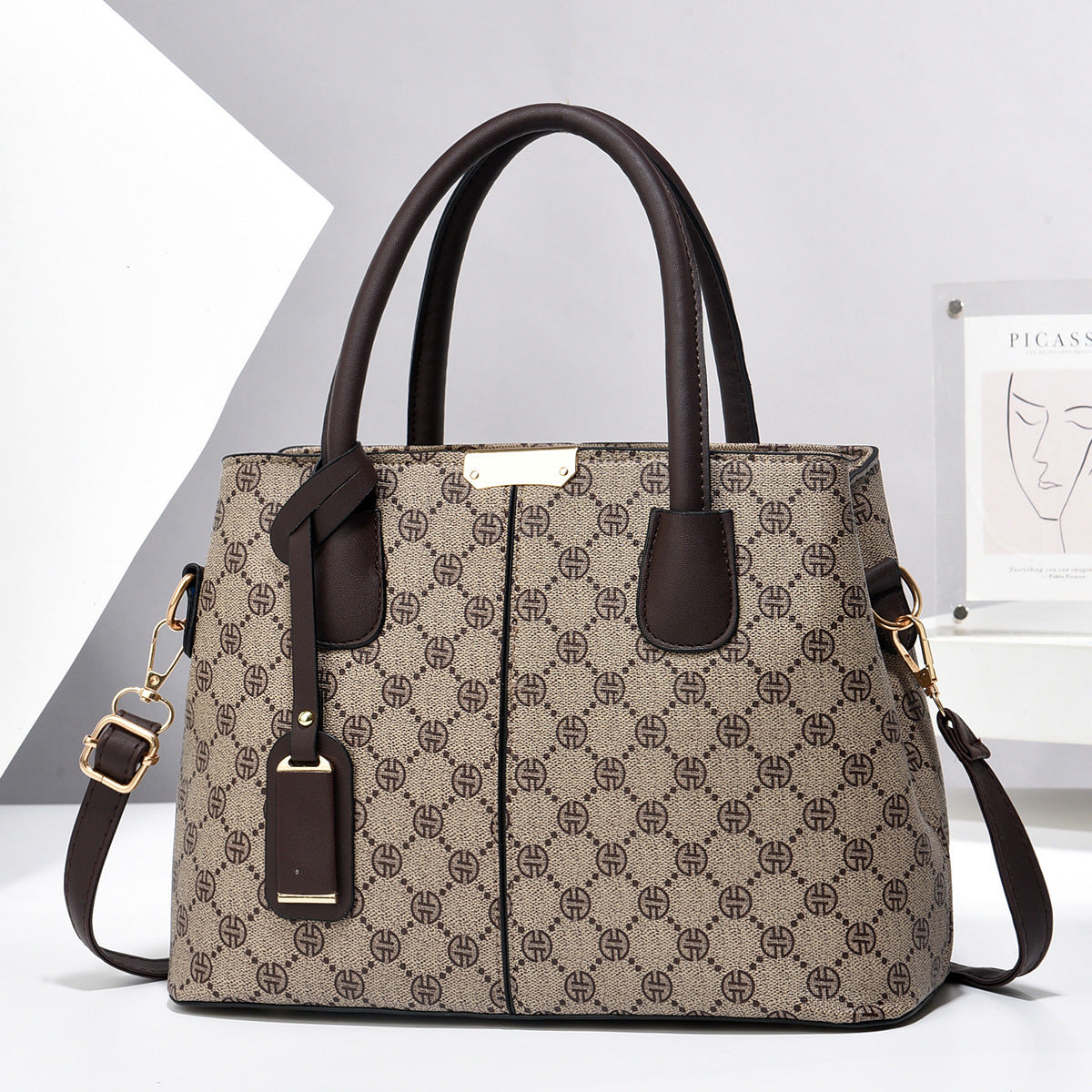 Women’s PU Leather Shoulder Handbag – Large Capacity Messenger Bag with Buckle Strap