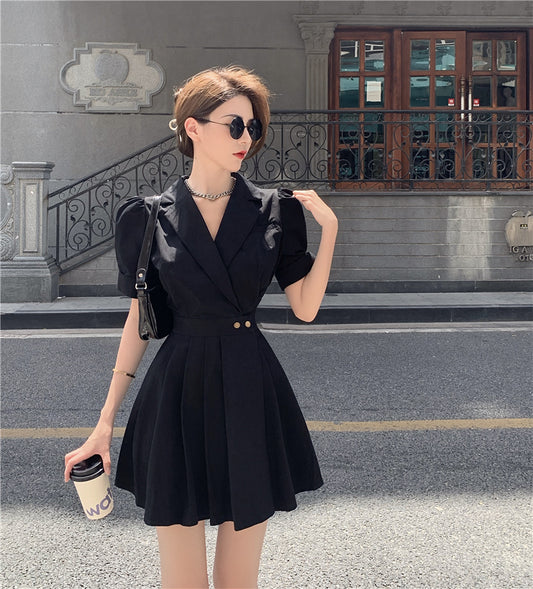 Women's Summer Slim Waist Suit Dress Niche