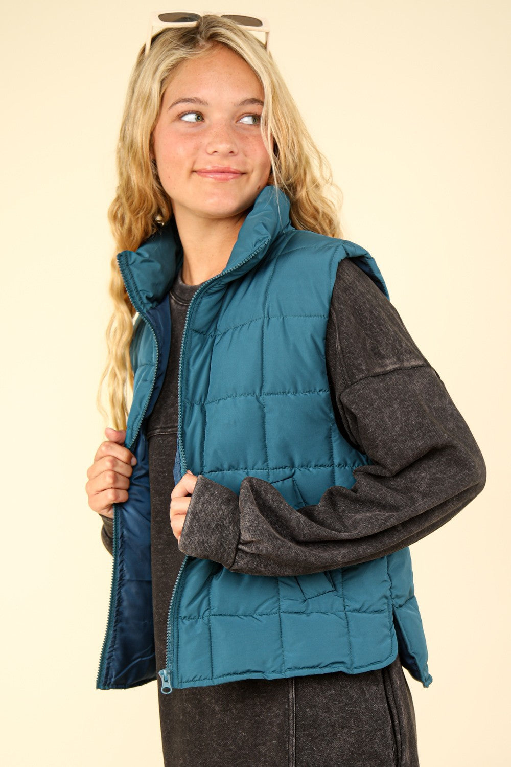 VERY J Zip Up Puffer Padded Warm Vest