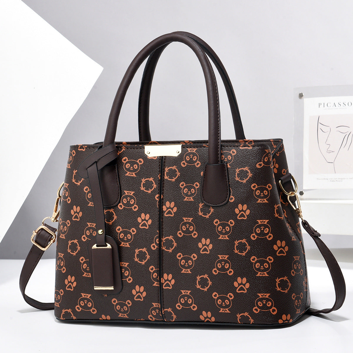 Women’s PU Leather Shoulder Handbag – Large Capacity Messenger Bag with Buckle Strap