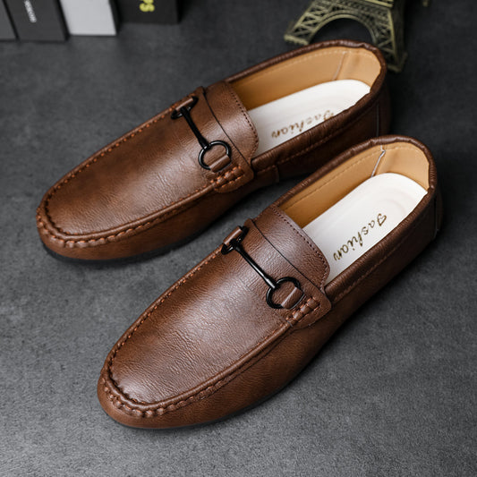 Casual Men's Solid Color Synthetic Leather Shoes