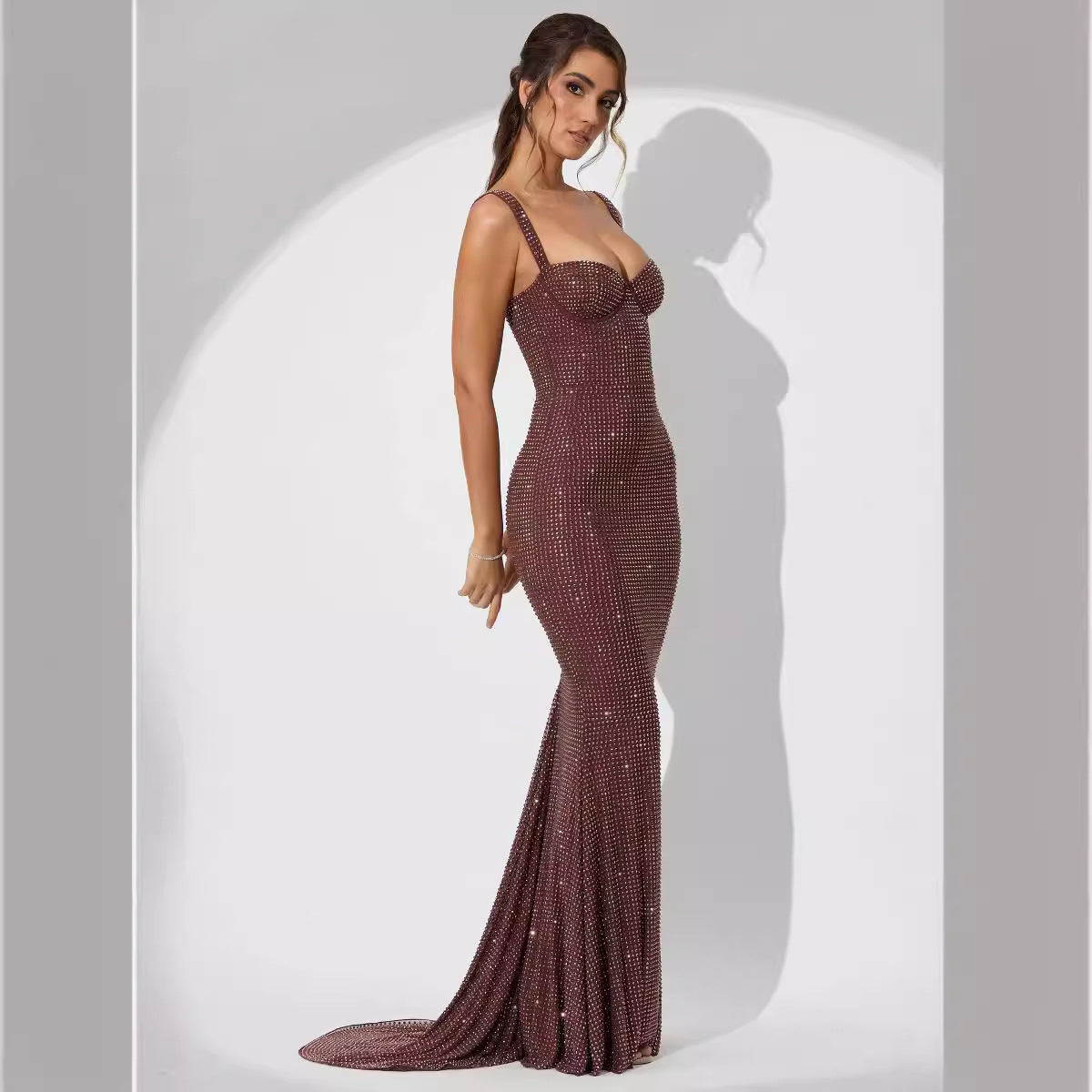 Chic Rhinestone Sleeveless Dress: Sleek Slim Fit for Women - Perfect for a Stylish Statement!