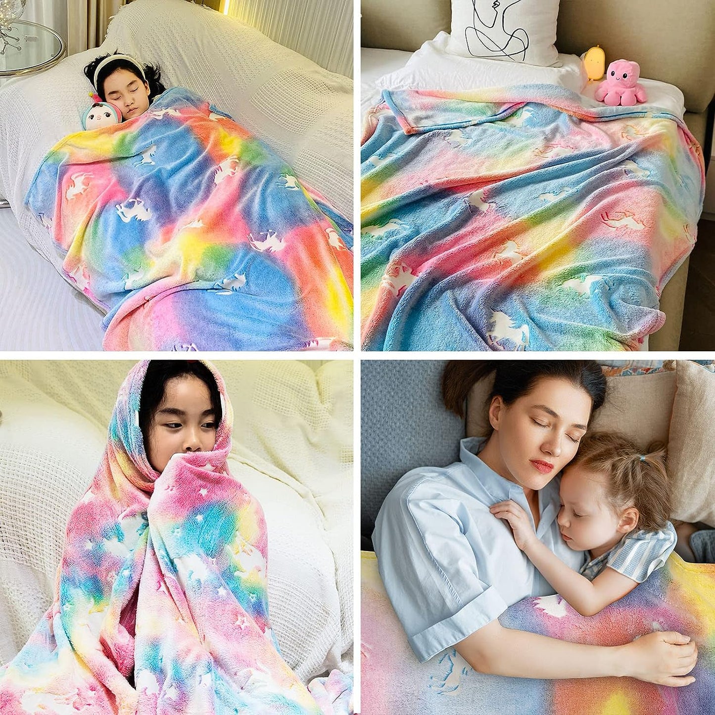 Girls Glow In The Dark Throw Blanket