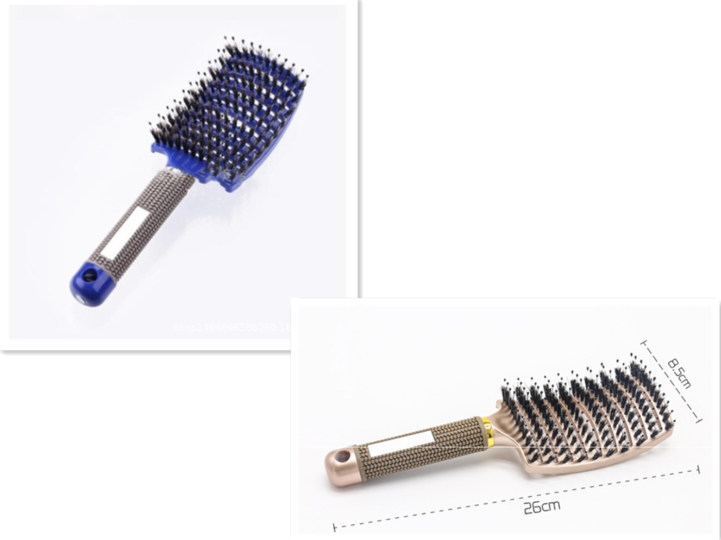 Anti-Klit Hairbrush for Women - Detangler Hair Brush with Nylon Bristles for Scalp Massage and Teasing