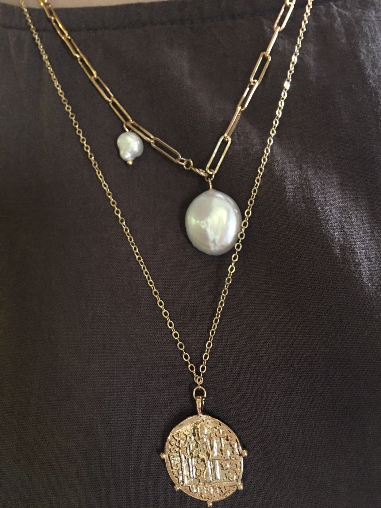 Handmade 14K Gold-Plated Vintage Coin Necklace - Timeless & Elegant