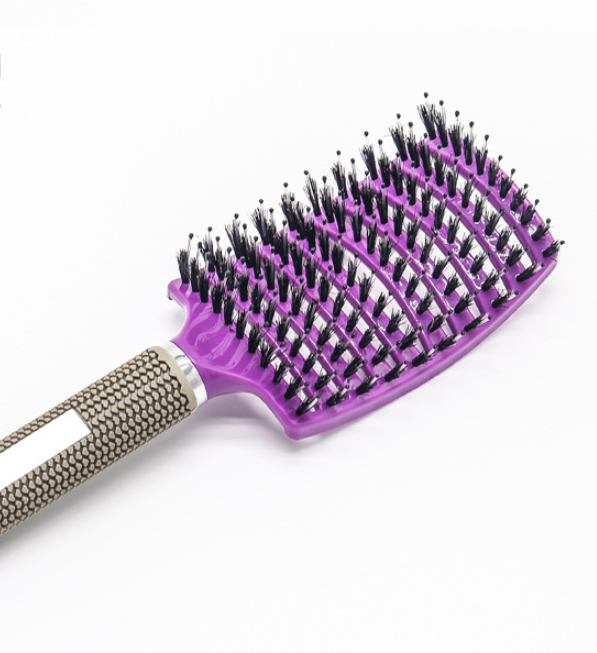 Anti-Klit Hairbrush for Women - Detangler Hair Brush with Nylon Bristles for Scalp Massage and Teasing