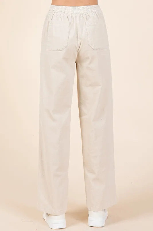 Mittoshop Corduroy Back Elastic Waist Pants