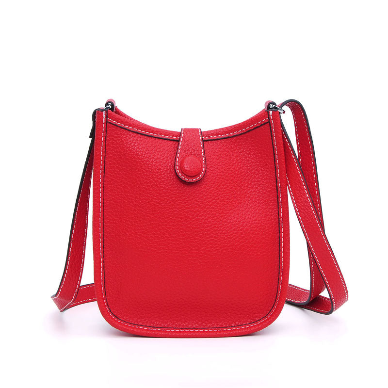 Women Litchi Stria Leather Crossbody Shoulder Togo Classic Purse Handbag Bags