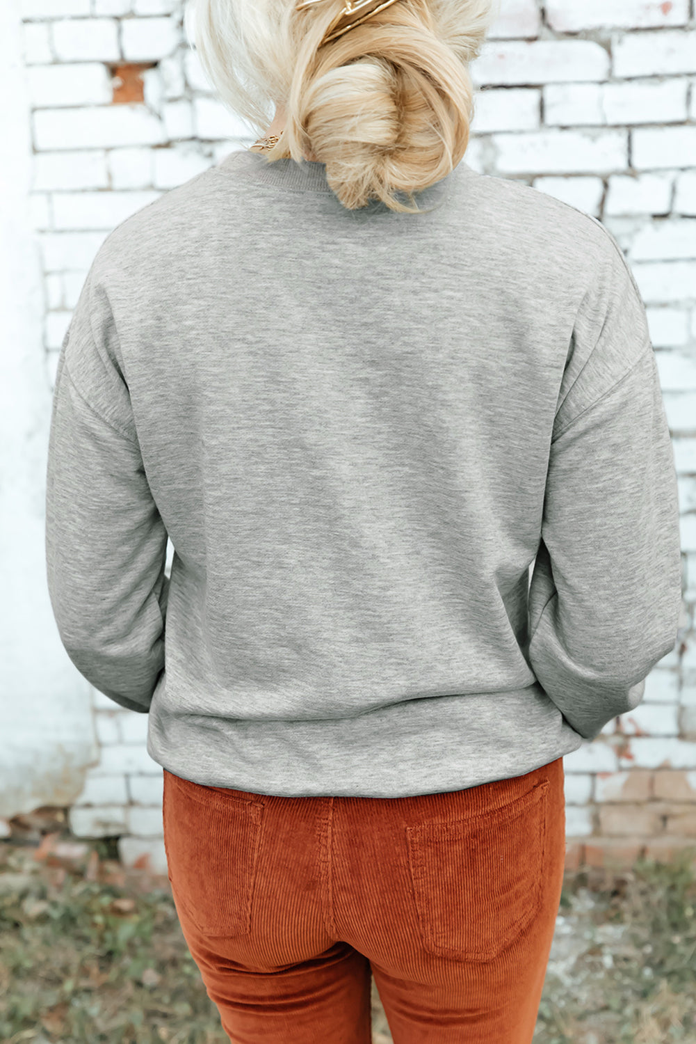 Cozy Round Neck Dropped Shoulder Sweatshirt
