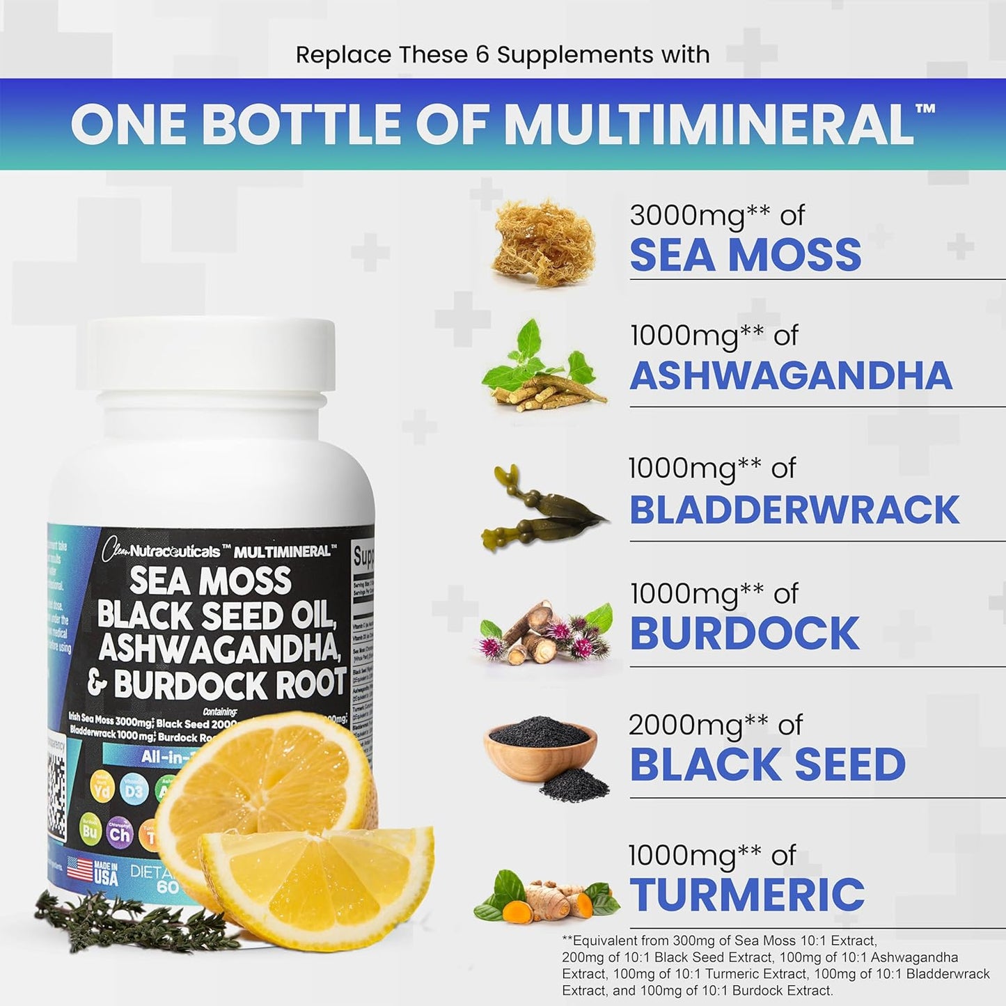 Trending Ultimate Immune Boost: Sea Moss 3000mg, Black Seed Oil 2000mg, Ashwagandha 1000mg, Turmeric 1000mg, and More!