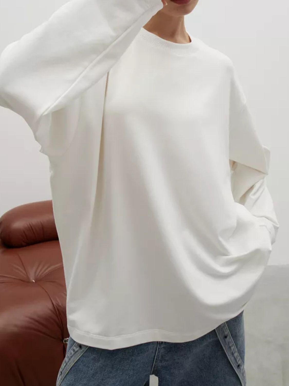 ROCK & ROLL Round Neck Dropped Shoulder T-Shirt