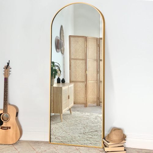 Gold 65x22 Inch Arched Full-Length Mirror – Luxe Elegance with a Modern Edge