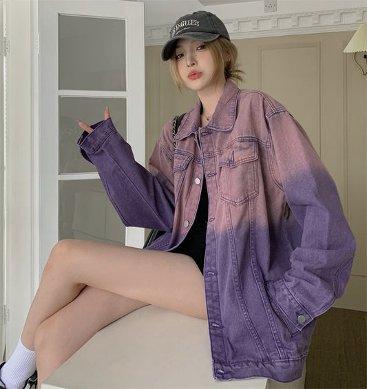 Fashionable Ombre Denim Jacket: Unique Fashion Statement