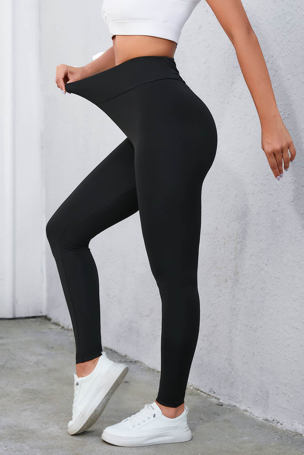 Crisscross High Waist Leggings – Seamless Sculpt Fit in Black or Beige (S–3XL)