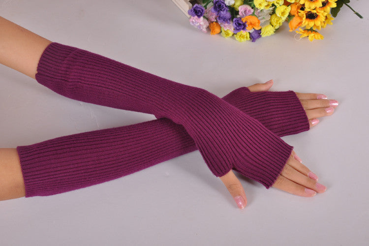 Minimalist Fall & Winter Fashion Long Cashmere Arm Sleeves for Women