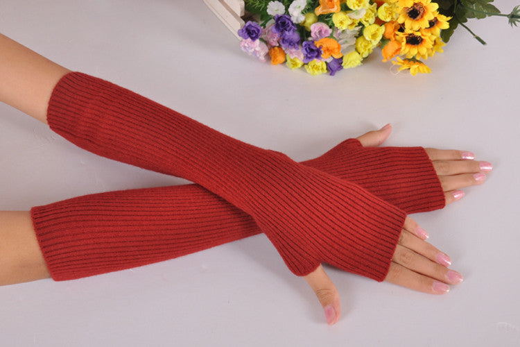 Minimalist Fall & Winter Fashion Long Cashmere Arm Sleeves for Women